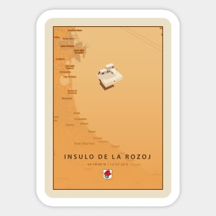 Insulo de la Rozoj Map Sticker